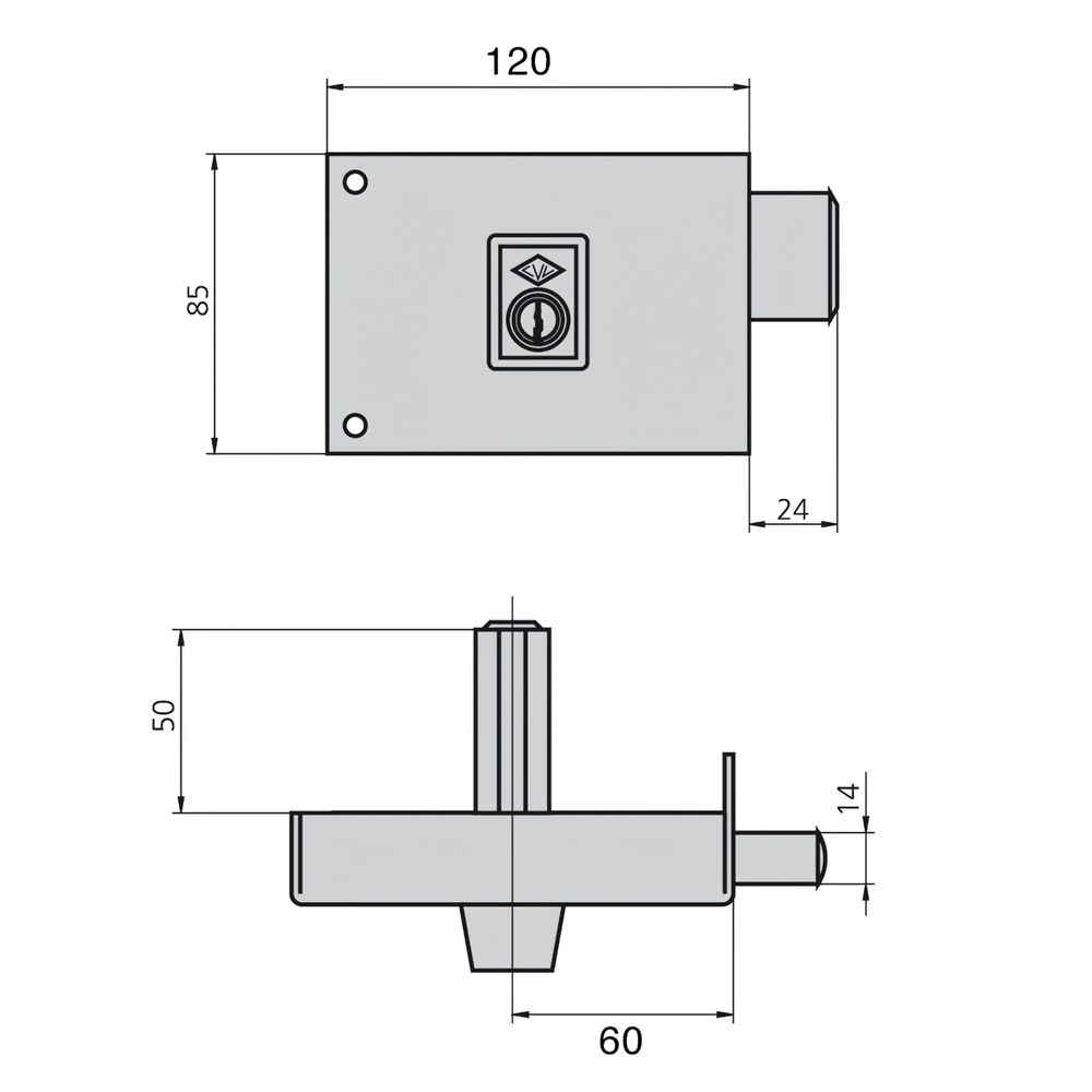 Cerradura Cvl 1124a/12/he Derecha 