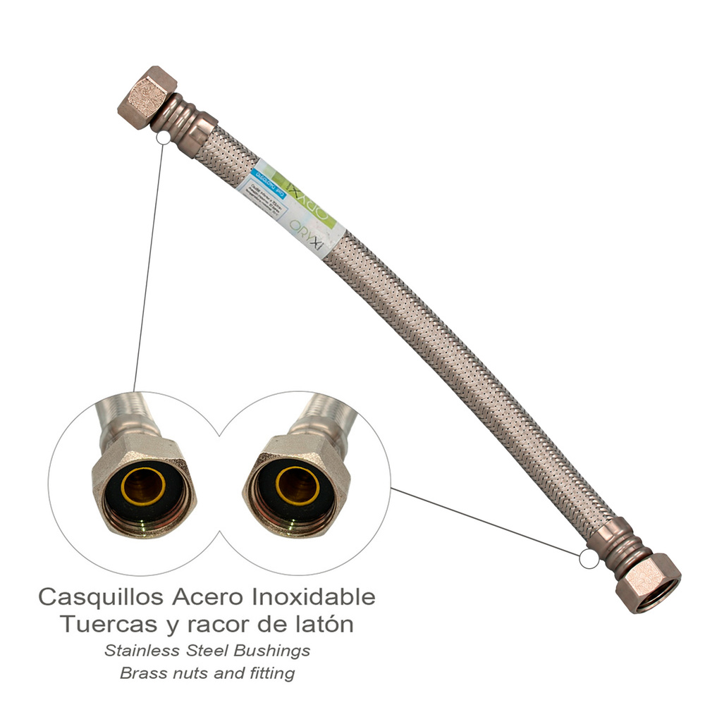 Latiguillo Flexible Acero Inoxidable Termo Hembra 1/2