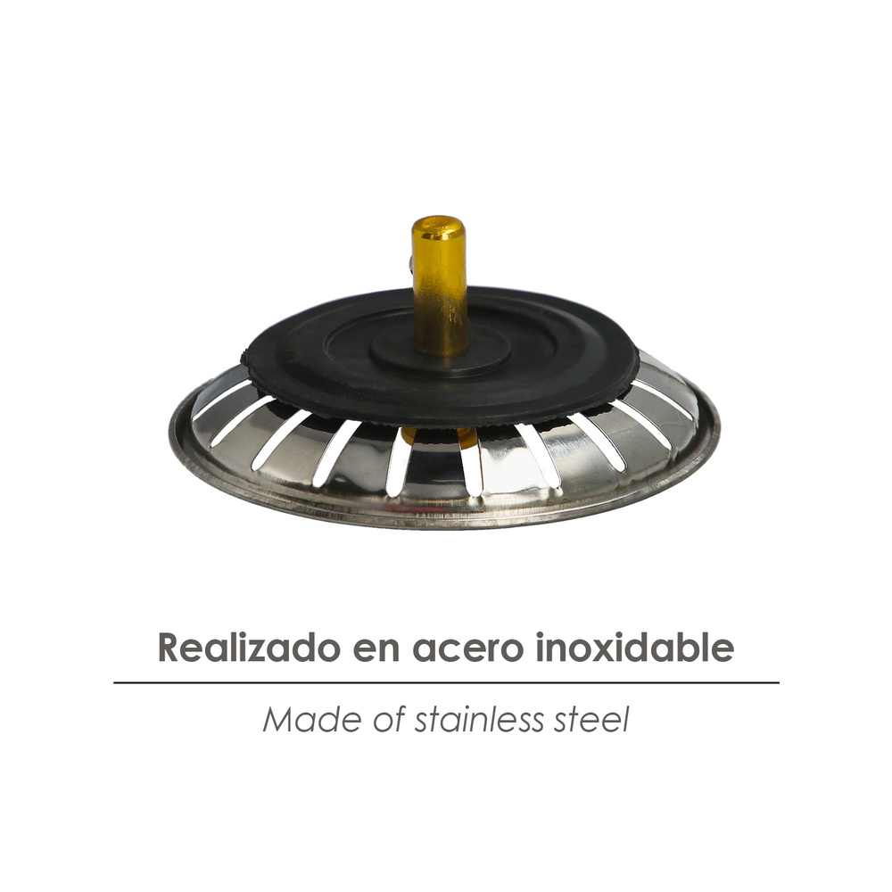 Tapon Valvula Cesta Para Fregadero Inoxidable Click Clack  Ø 8 cm.