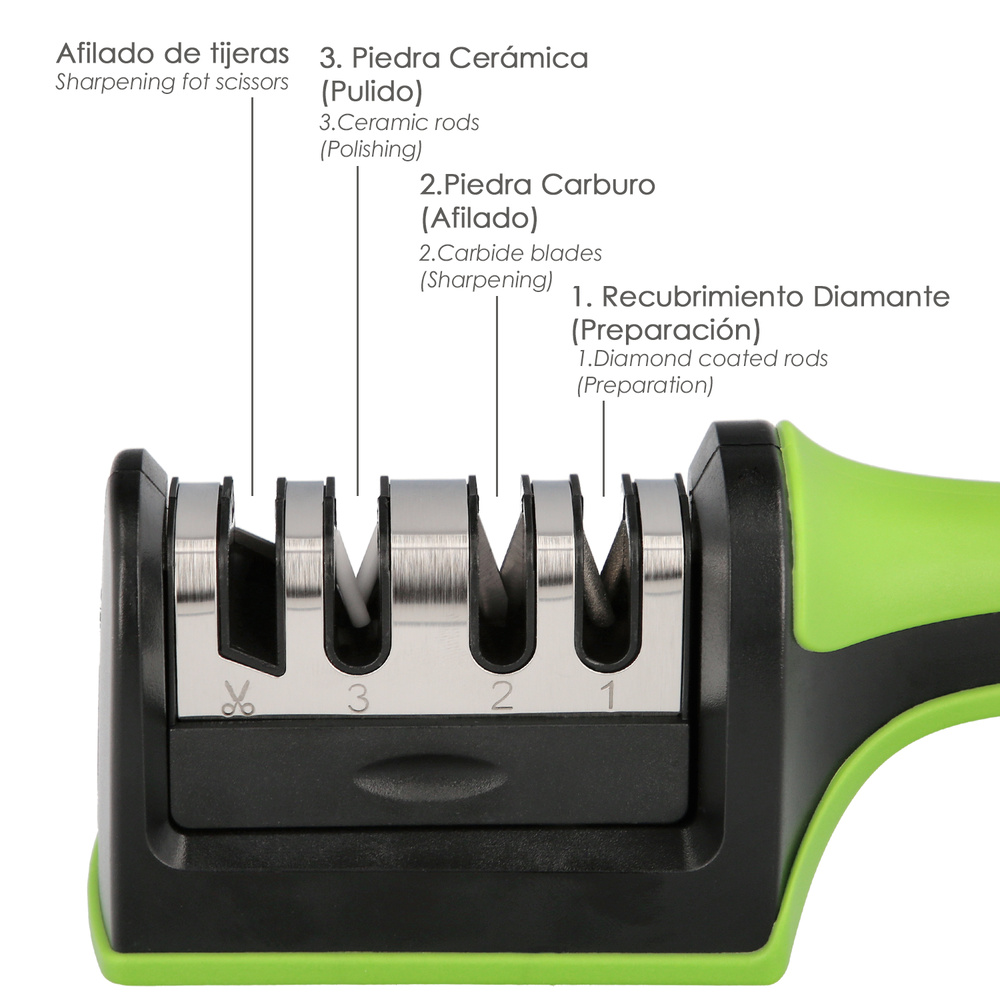 Afilador de cuchillos para Piedra para afilar cuchillos Afiladores de  tijeras: rápidamente a reparar y pulir las cuchillas perfecl Afilador de  cocina