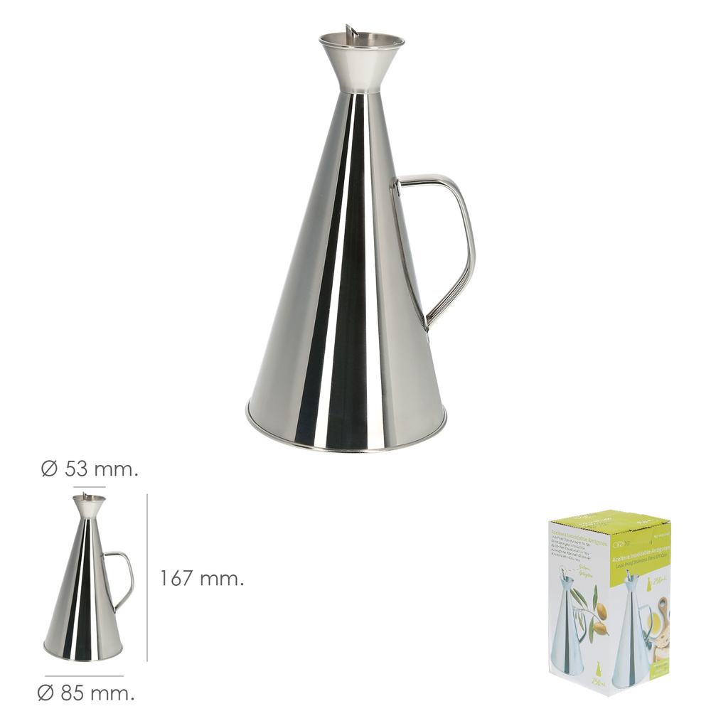 Aceitera Inoxidable Antigoteo 250 ml.