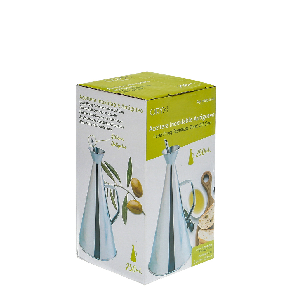 Aceitera Inoxidable Antigoteo 250 ml.