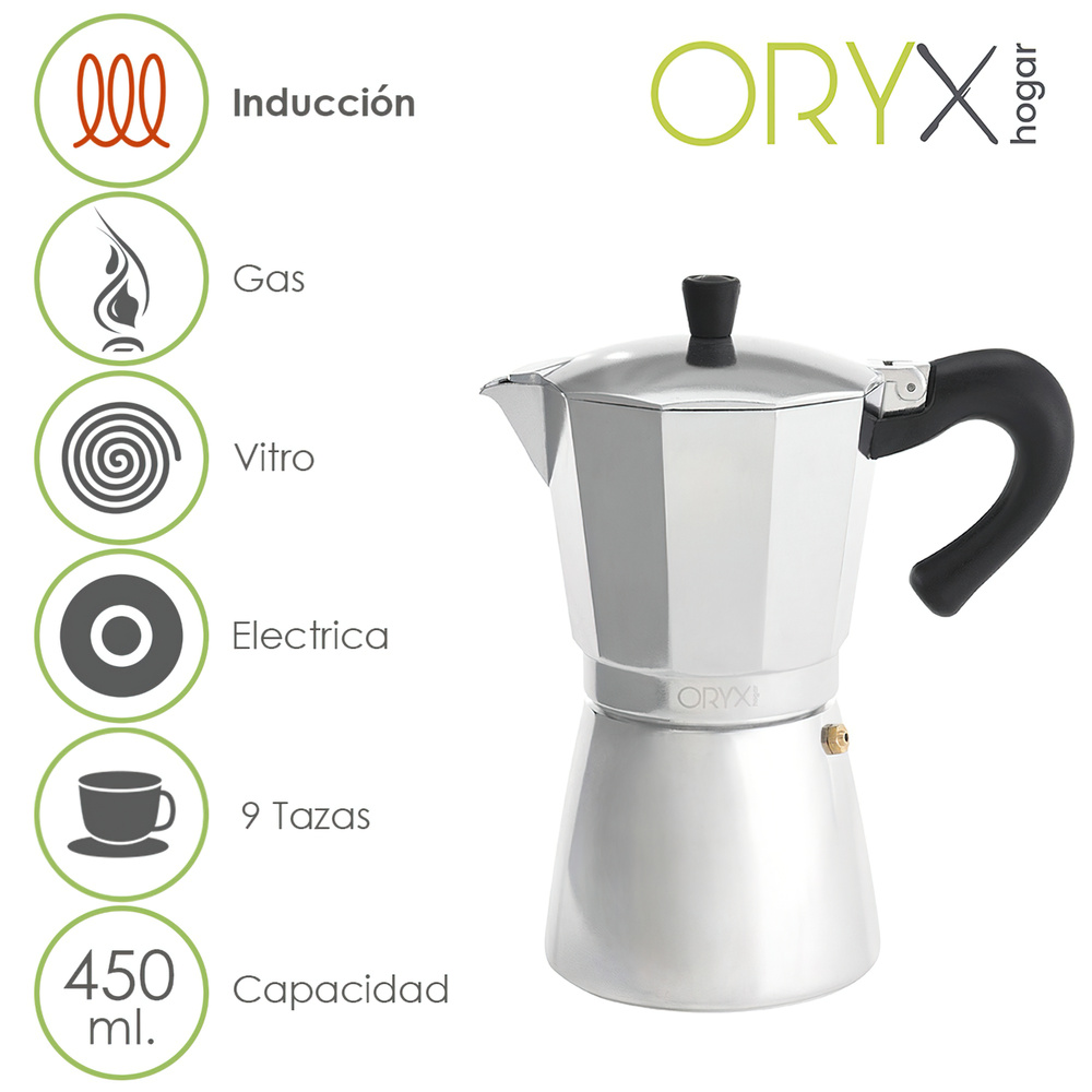 ▷🥇 distribuidor cafetera inducción aluminio 9 tazas (450 ml