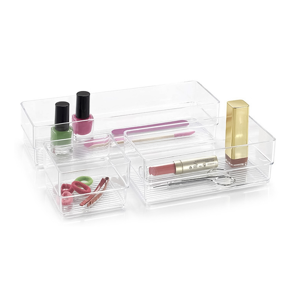 Organizador Transparente Cosmetica / Maquillaje Set 3 Bandejas 
