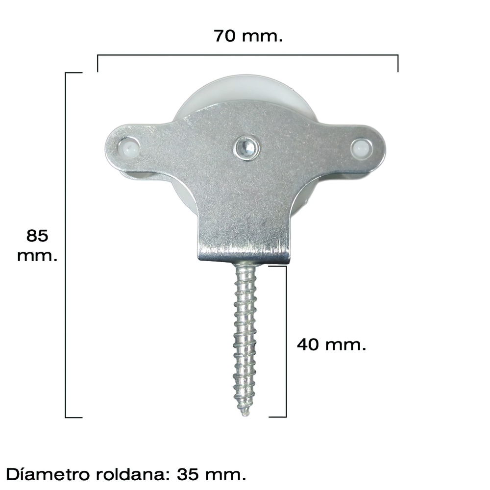 ▷🥇 distribuidor polea tendedero wolfpack zincado 40 mm roldana plástico  con tirafondo