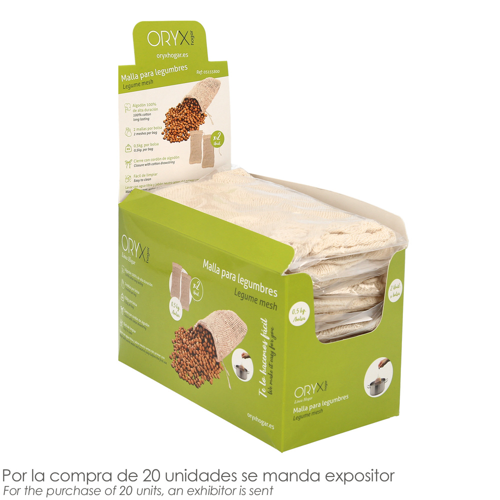 ▷🥇 distribuidor malla para legumbres algodon 0,5 kg juego de 2 unidades