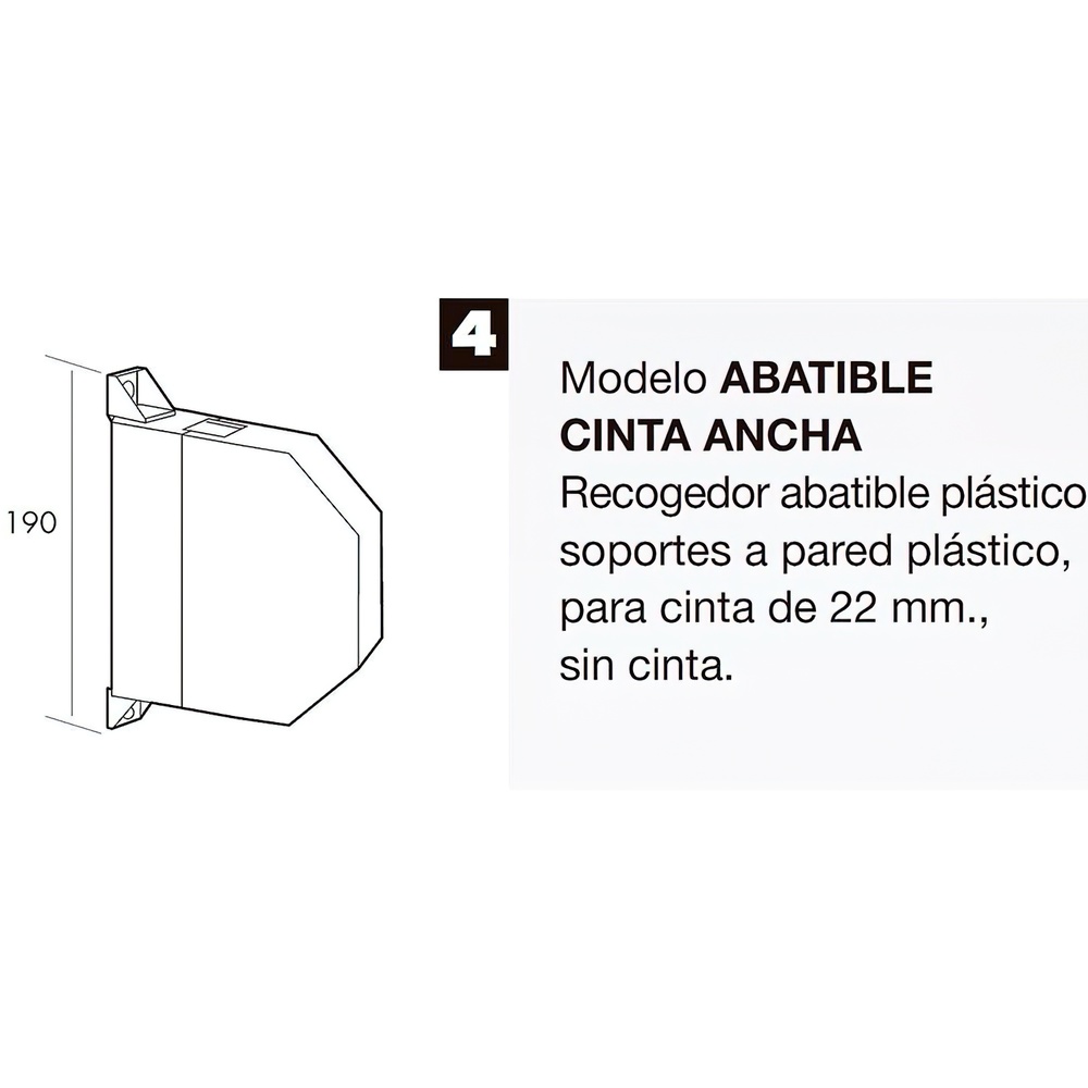 Recogedor Persiana Plastico Grande Cinta 22 mm.