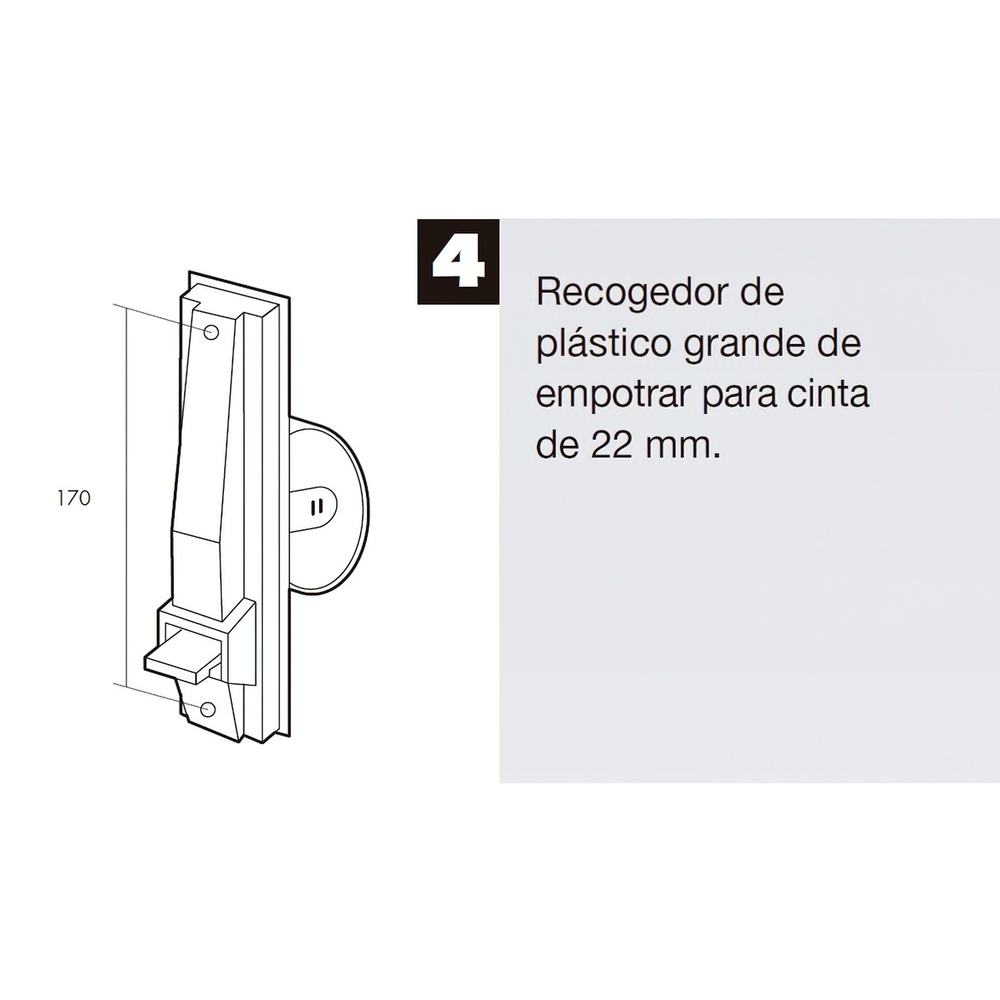 Recogedor para persiana de pvc blanco de 62x200x115 mm