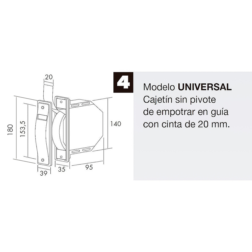 Recogedor Persiana 20mm con Frente de Aluminio para un Acabado Duradero.  Enrollador persiana metálico con Doble patilla. Cinta de 20mm de Ancho y 5m  de Largo (Compacto Cinta 20mm) : : Bricolaje