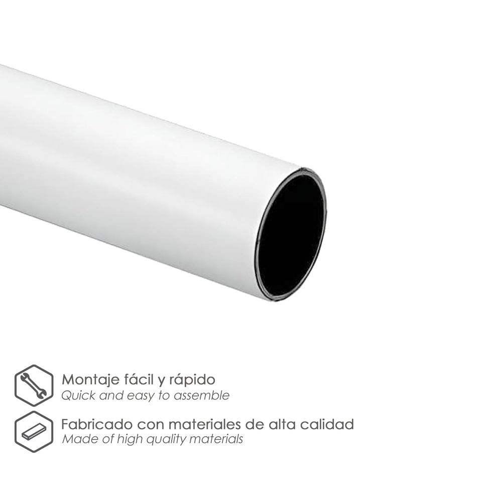 Barra Armario Latonado Blanco Redondo Ø 12mm. (Barra 3,0mt.)