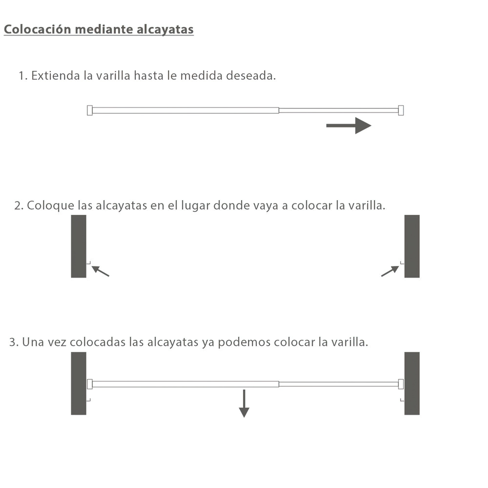 ▷🥇 distribuidor barra visillo extensible 30/45 cm con soporte, sin muelle  (2 piezas)
