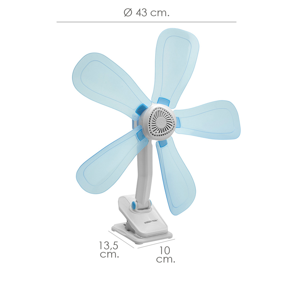 Ventilador Con Clip Sobremesa Ø 43 cm.