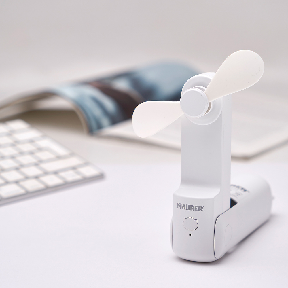 Mini Ventilador Plegable Recargable A Bateria. 3 Velocidades Funcion Powerbank