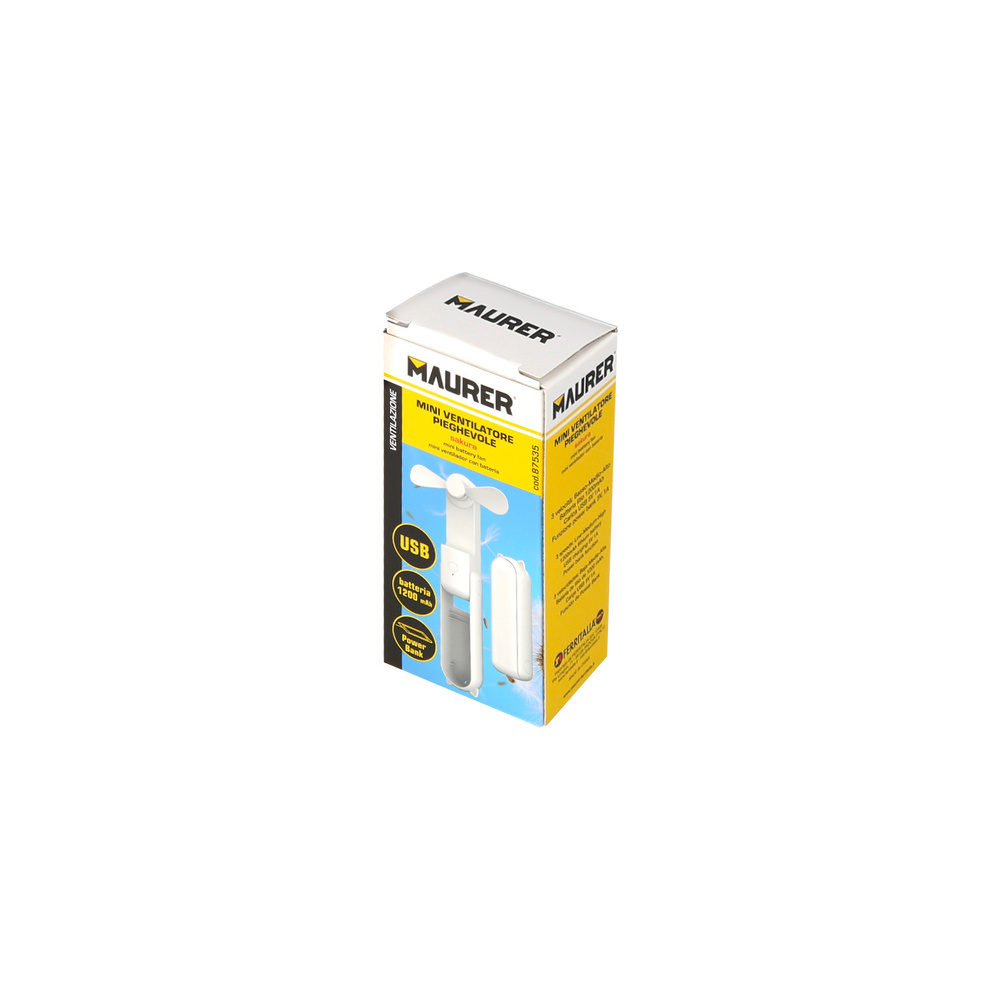 Mini Ventilador Plegable Recargable A Bateria. 3 Velocidades Funcion Powerbank