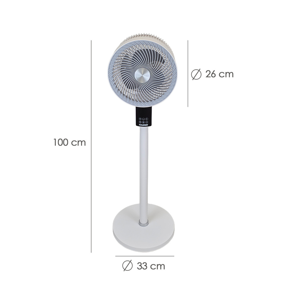 Ventilador Pie 40 Watt. 6 Velocidades Ø 25 cm. Con Mando