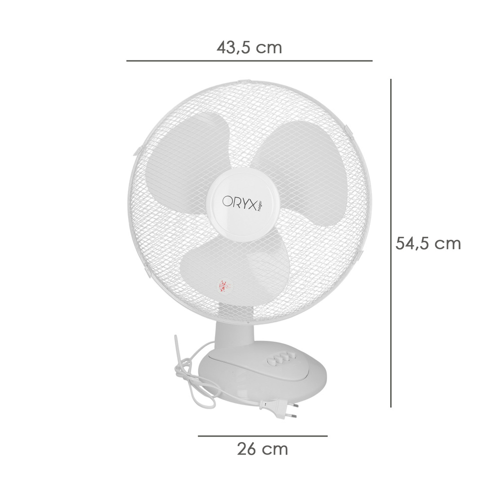Ventilador Sobremesa Blanco 45 Watt 3 Velocidades.  Ventilador Sobremesa Blanco 45 Watt 3 Velocidades.