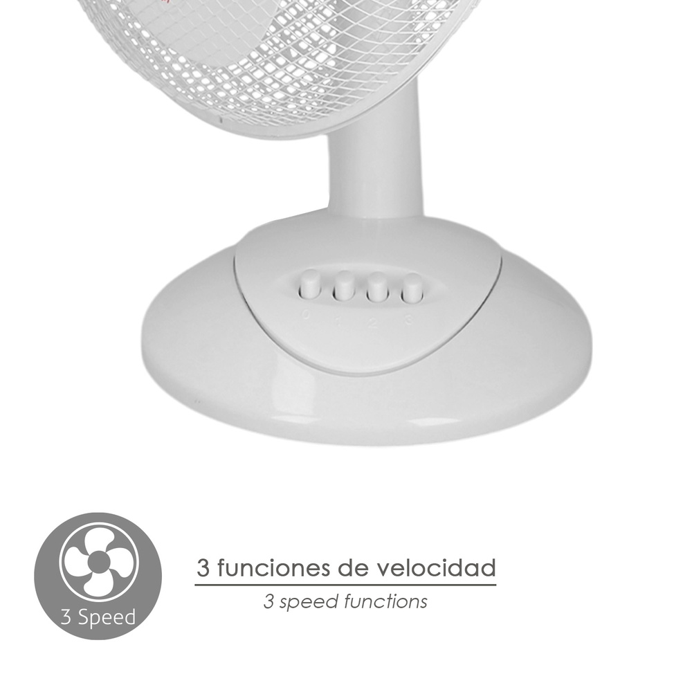 Ventilador Sobremesa Blanco 45 Watt 3 Velocidades.  Ventilador Sobremesa Blanco 45 Watt 3 Velocidades.