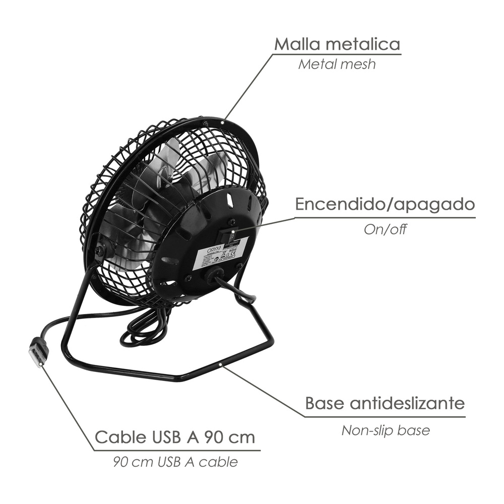 Ventilador Sobremesa 10 cm. 2,5 Watt USB. Ventilador Sobremesa 10 cm. 2,5 Watt USB.