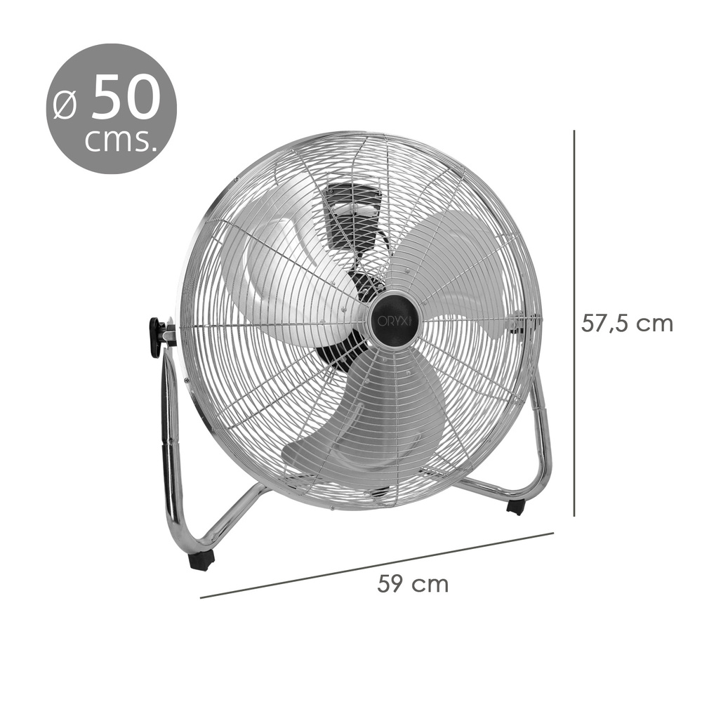 Ventilador Suelo Cromado 120 Watt Ø50 cm. Ventilador Suelo Cromado 120 Watt Ø50 cm.