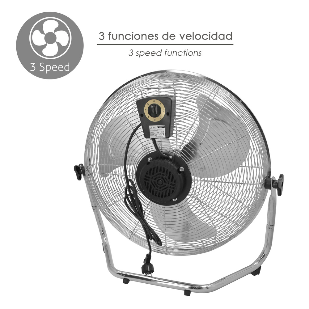 Ventilador Suelo Cromado 120 Watt Ø50 cm. Ventilador Suelo Cromado 120 Watt Ø50 cm.