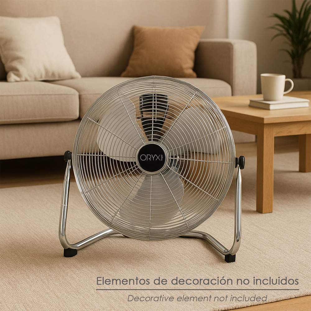 Ventilador Suelo Cromado 120 Watt Ø50 cm. Ventilador Suelo Cromado 120 Watt Ø50 cm.