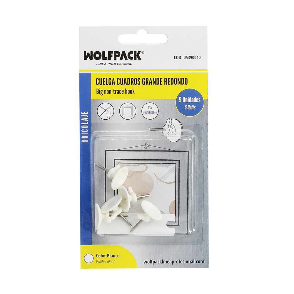 Cuelga Cuadros Redondo Grande (Blister 5 unidades) Clavar