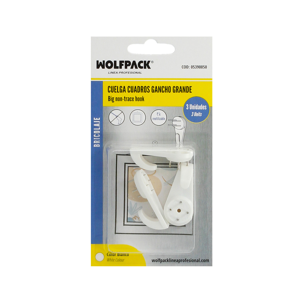 Cuelga Cuadros Gancho Grande (Blister 3 unidades) Clavar