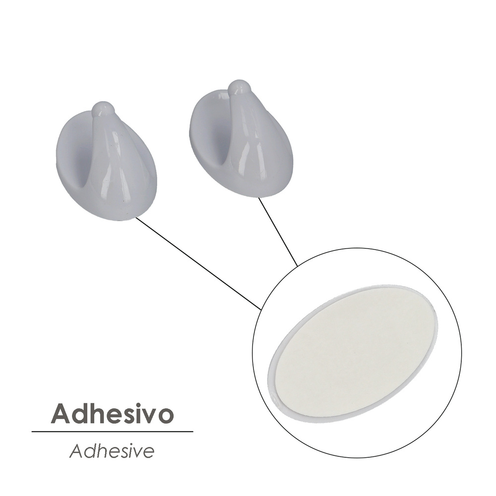 Colgador Oryx  Blanco Grande (Blister  2 Unidades) Adhesivo