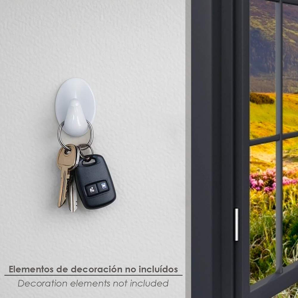 Colgador Oryx  Blanco Grande (Blister  2 Unidades) Adhesivo