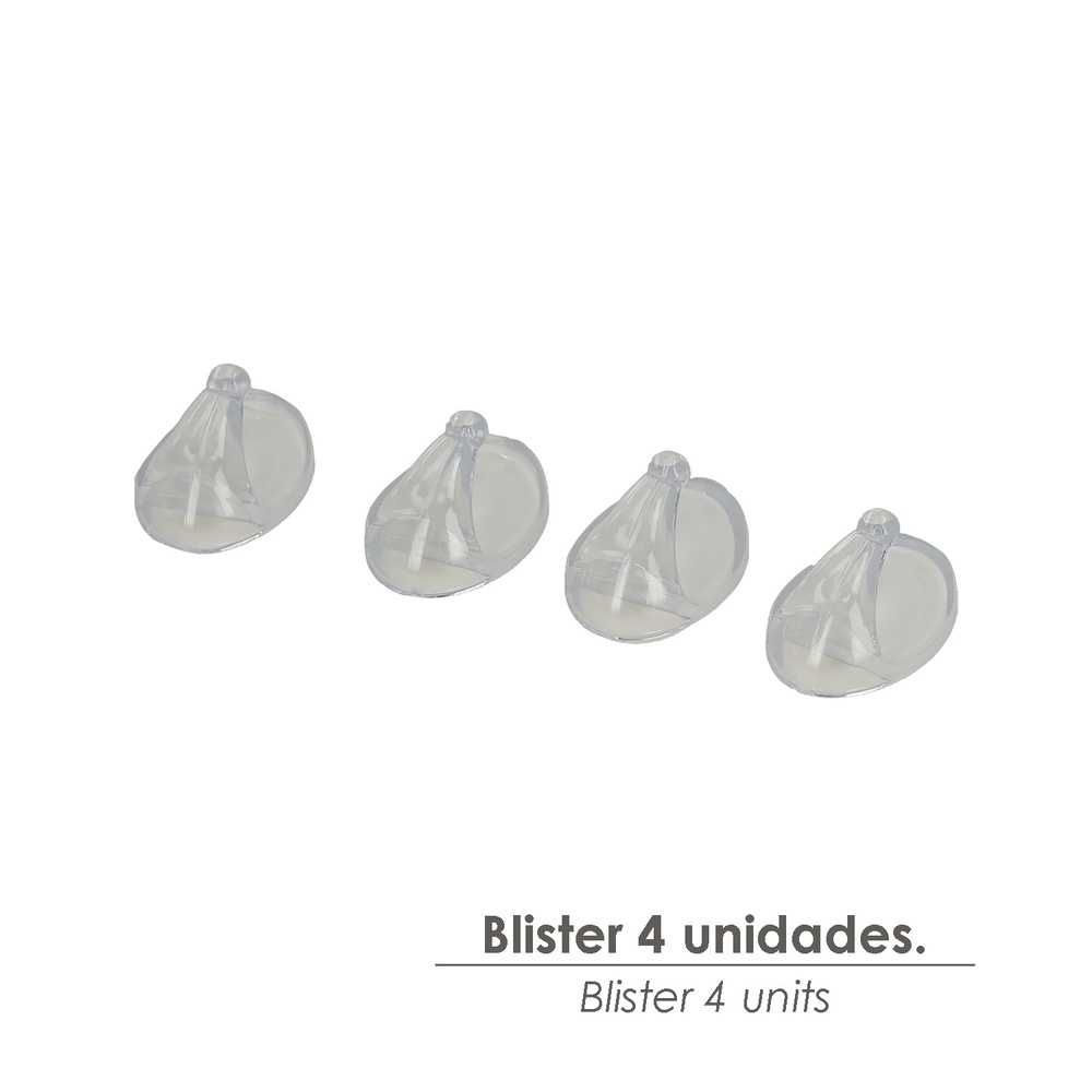Colgador Oryx  Transparente Pequeño (Blister 4 Unidades) Adhesivo