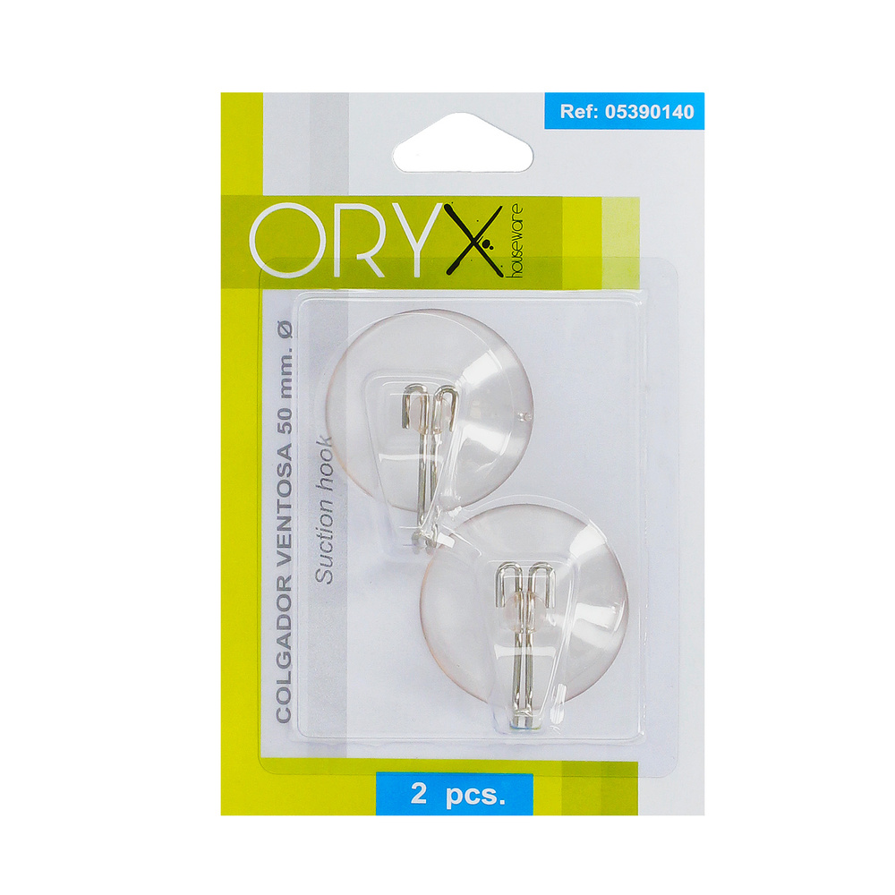 Colgador Oryx Ventosa 50 mm. (Blister 2 Unidades) 