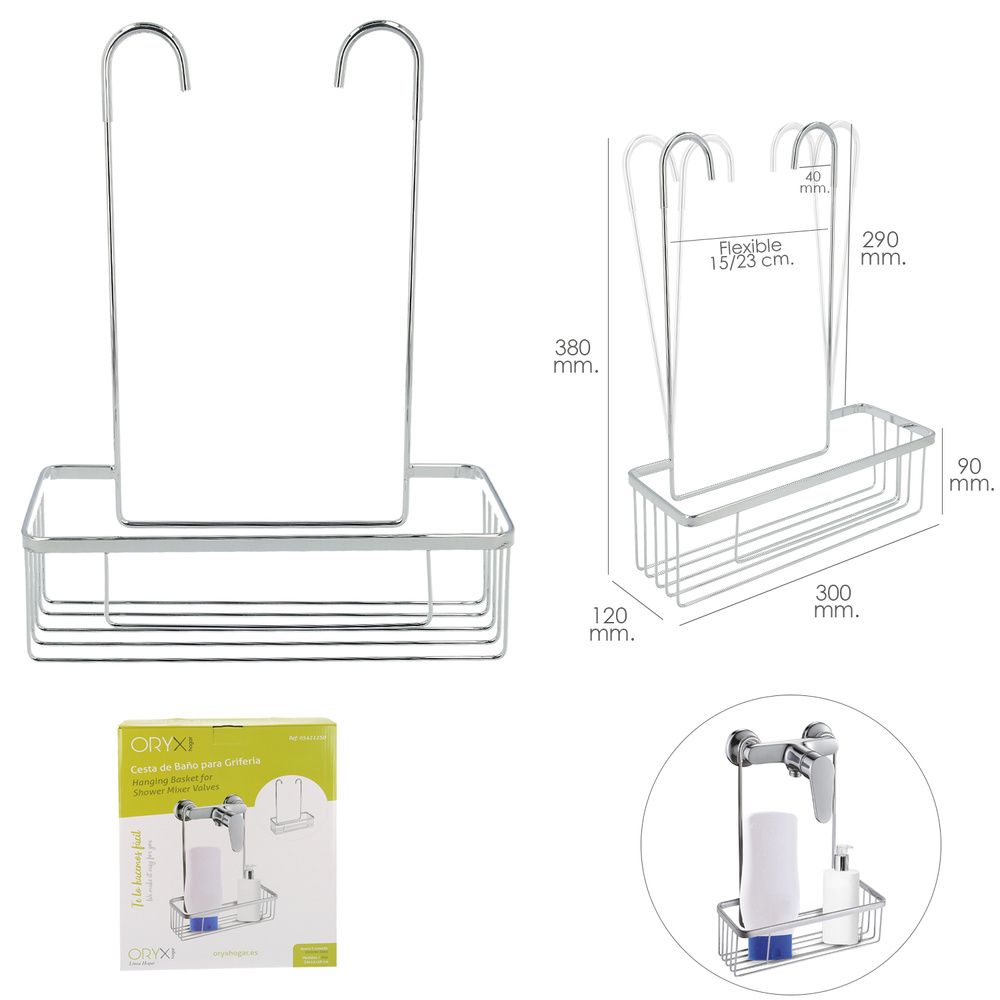 304 Cesta de baño de acero inoxidable Colgante Triple cesta de