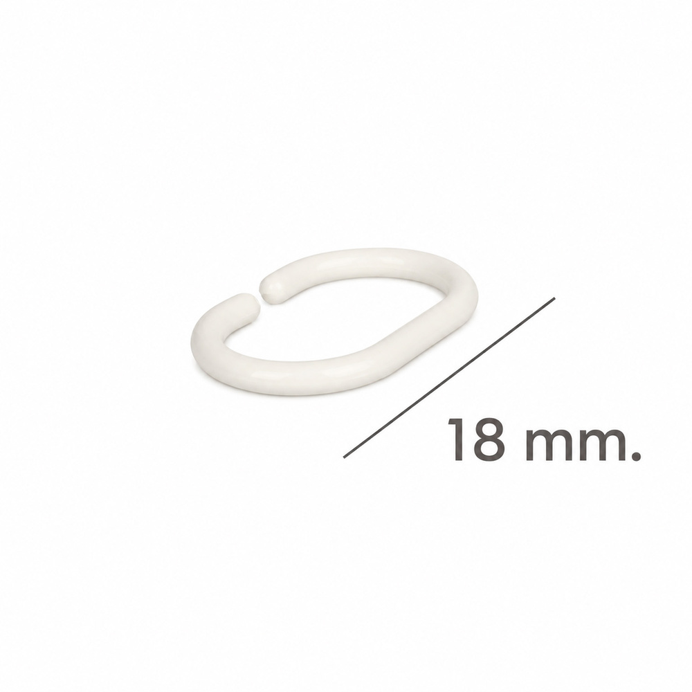 Anilla Para Cortina de Ducha Oval 18 mm. Blanca (Bolsa 100 Unidades)