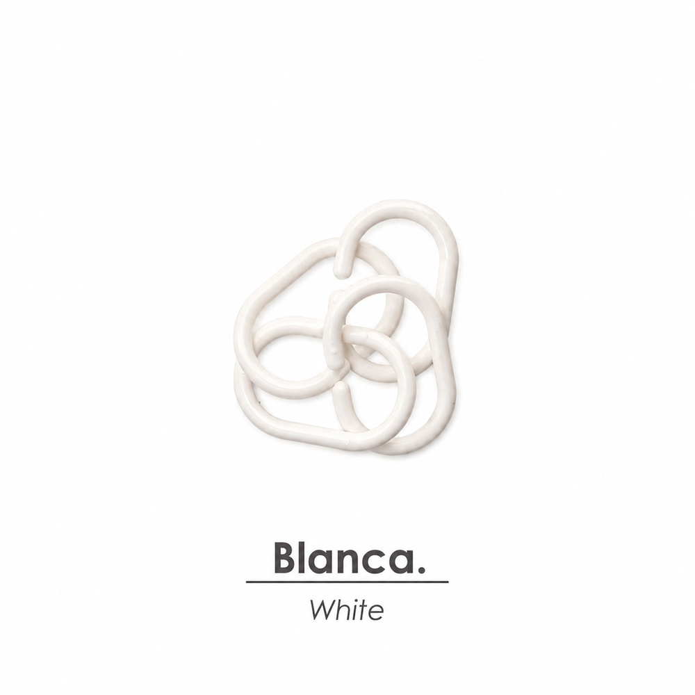 Anilla Para Cortina de Ducha Oval 18 mm. Blanca (Bolsa 100 Unidades)