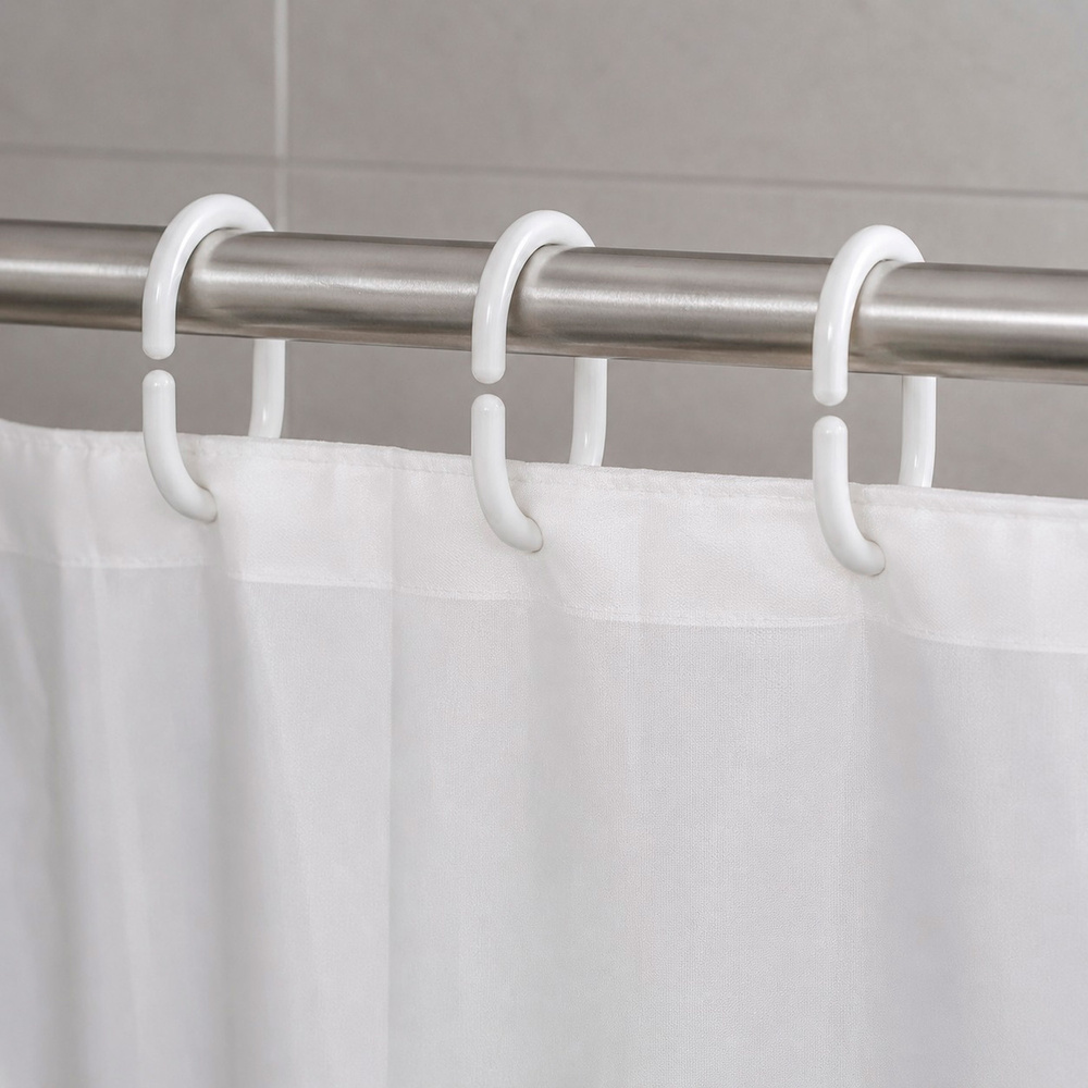 Anilla Para Cortina de Ducha Oval 18 mm. Blanca (Bolsa 100 Unidades)