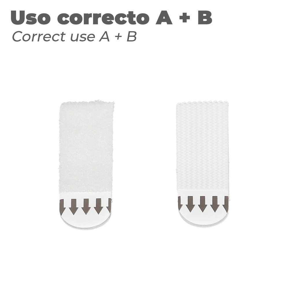 Tiras Colgadoras Adhesicas Con Velcro 16 x 55 mm. Blister 4 unidades