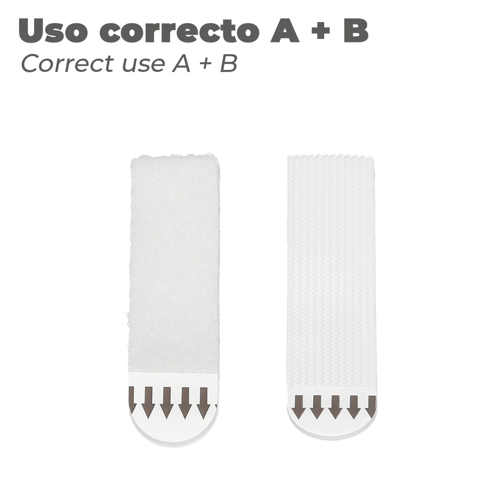 Tiras Colgadoras Adhesicas Con Velcro 19 x 85 mm. Blister 4 unidades