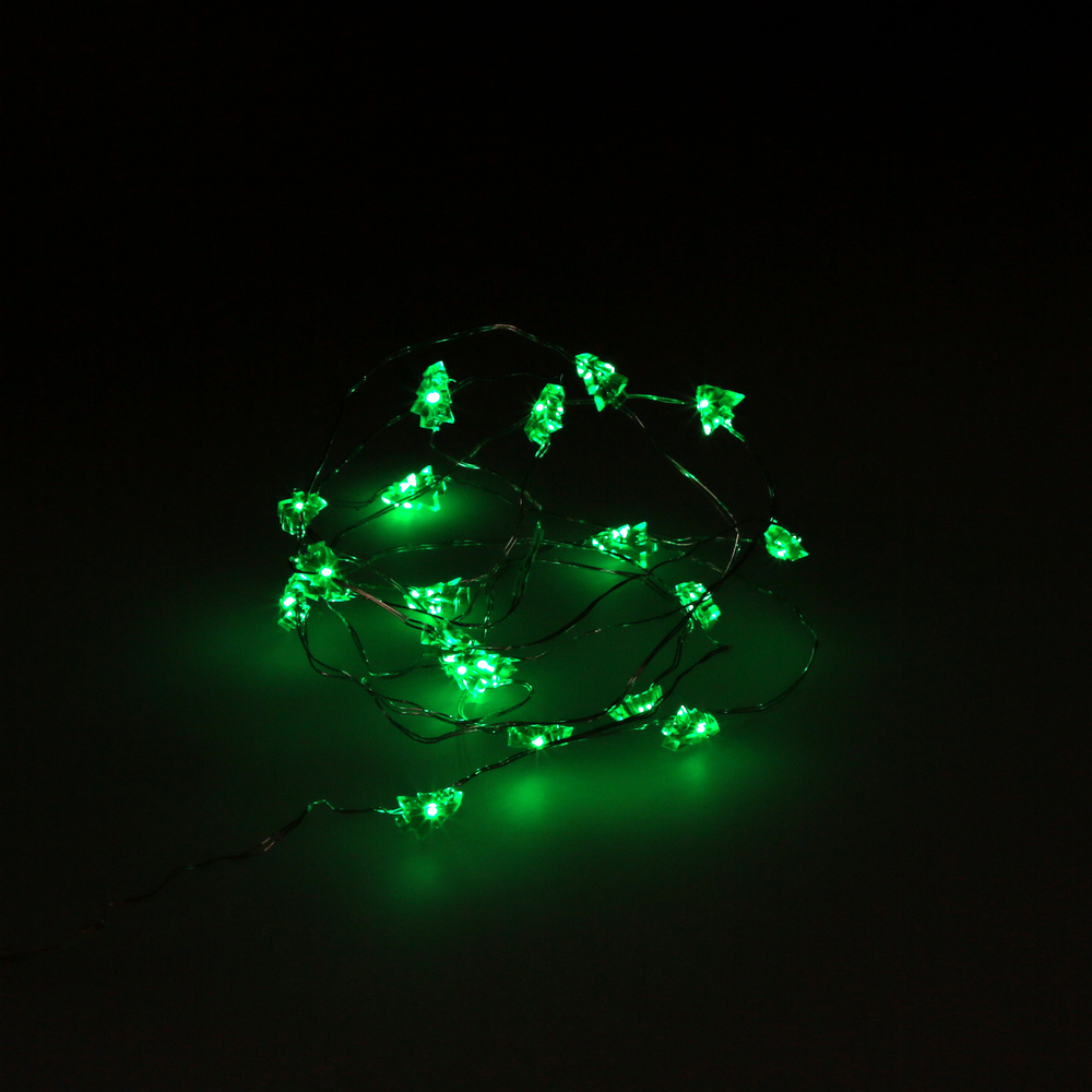 Luces Navidad Arboles 20 Leds Color Verde IP20. A Pilas (3 AA No Incluidas)