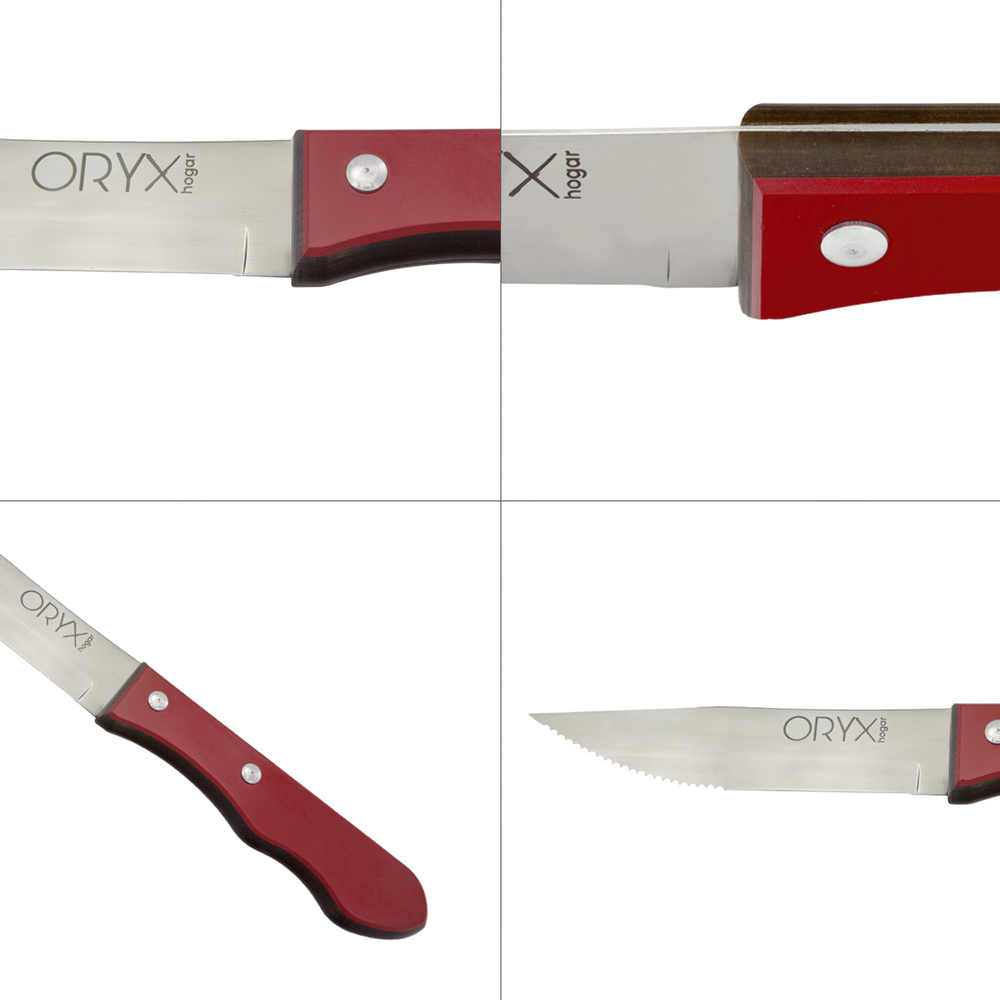 🥇 distribuidor cuchillo chuleton extra 13 cm mango color rojo