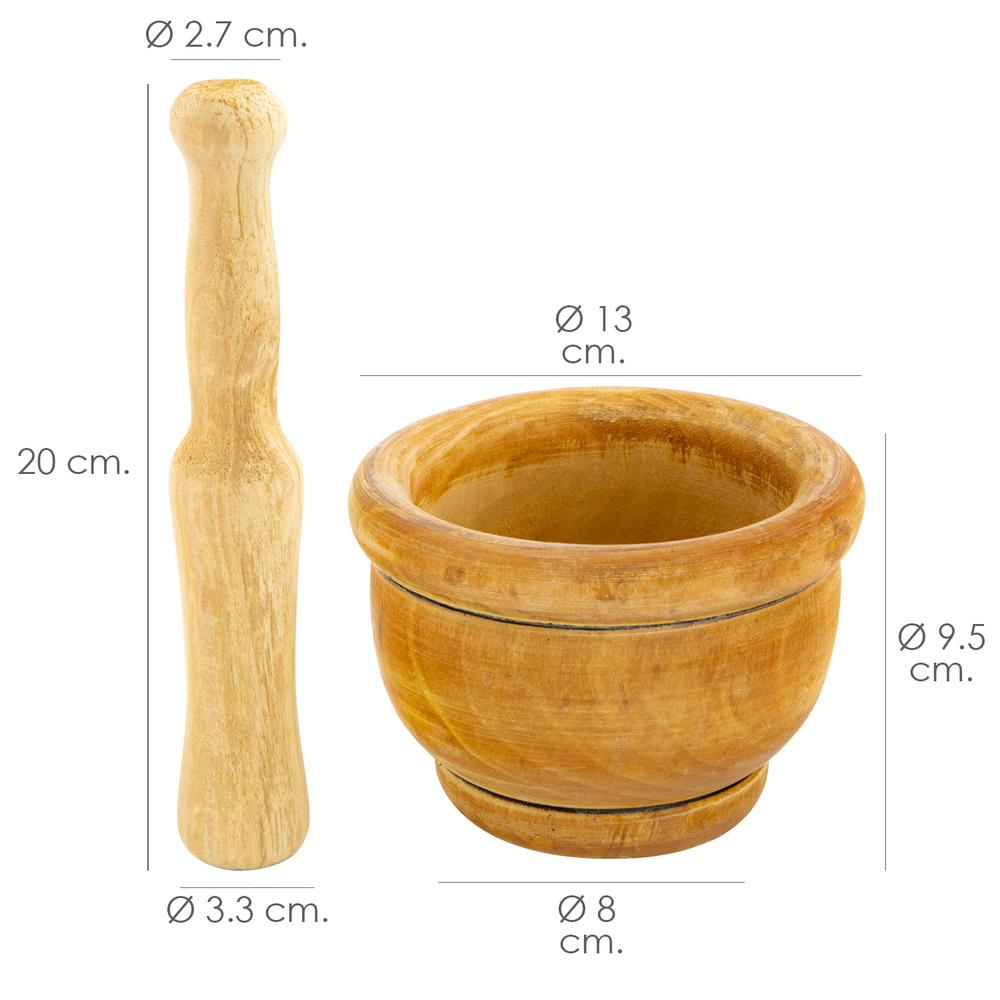 ▷🥇 distribuidor mortero madera cocina oryx Ø 14 cm