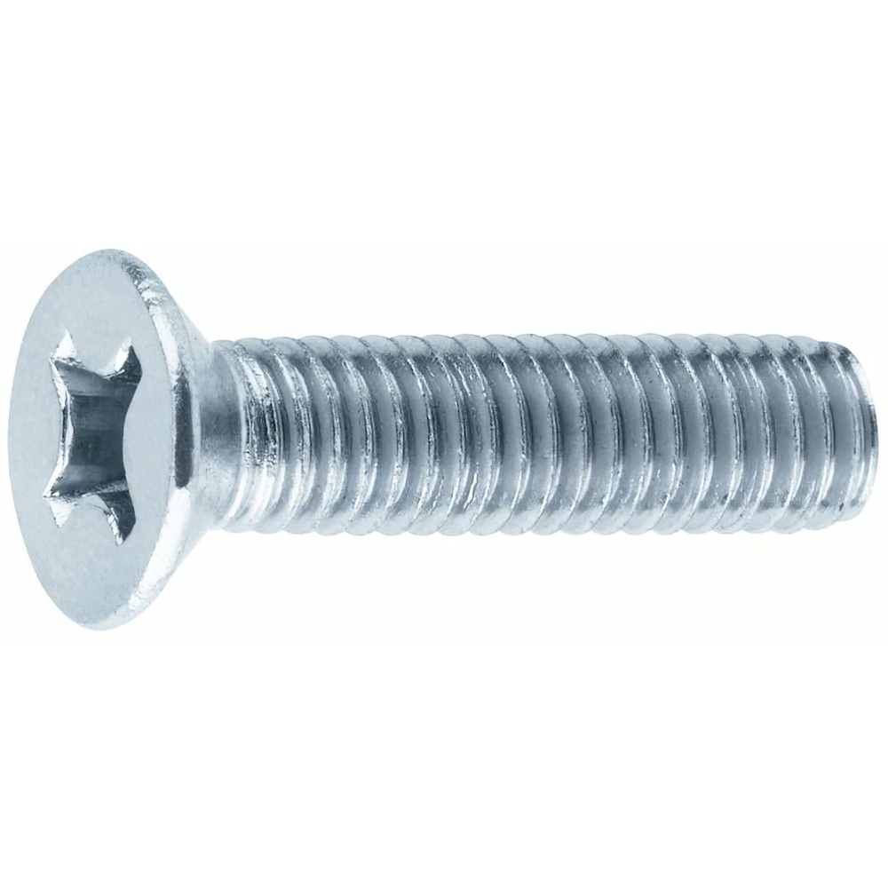 Tornillo para Metales Avellanado Pozidriv Zincado M08x25 mm.   DIN965