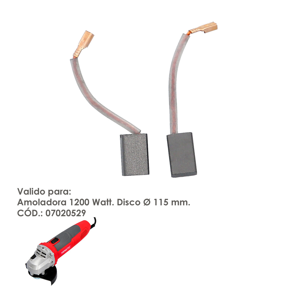 Escobillas Para Amoladora 1200 Watt. Disco Ø 115 mm. Velocidad Variable.  (Codigo 07020529)