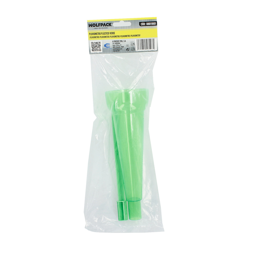 Pluviometro Plastico Verde 350 ml.