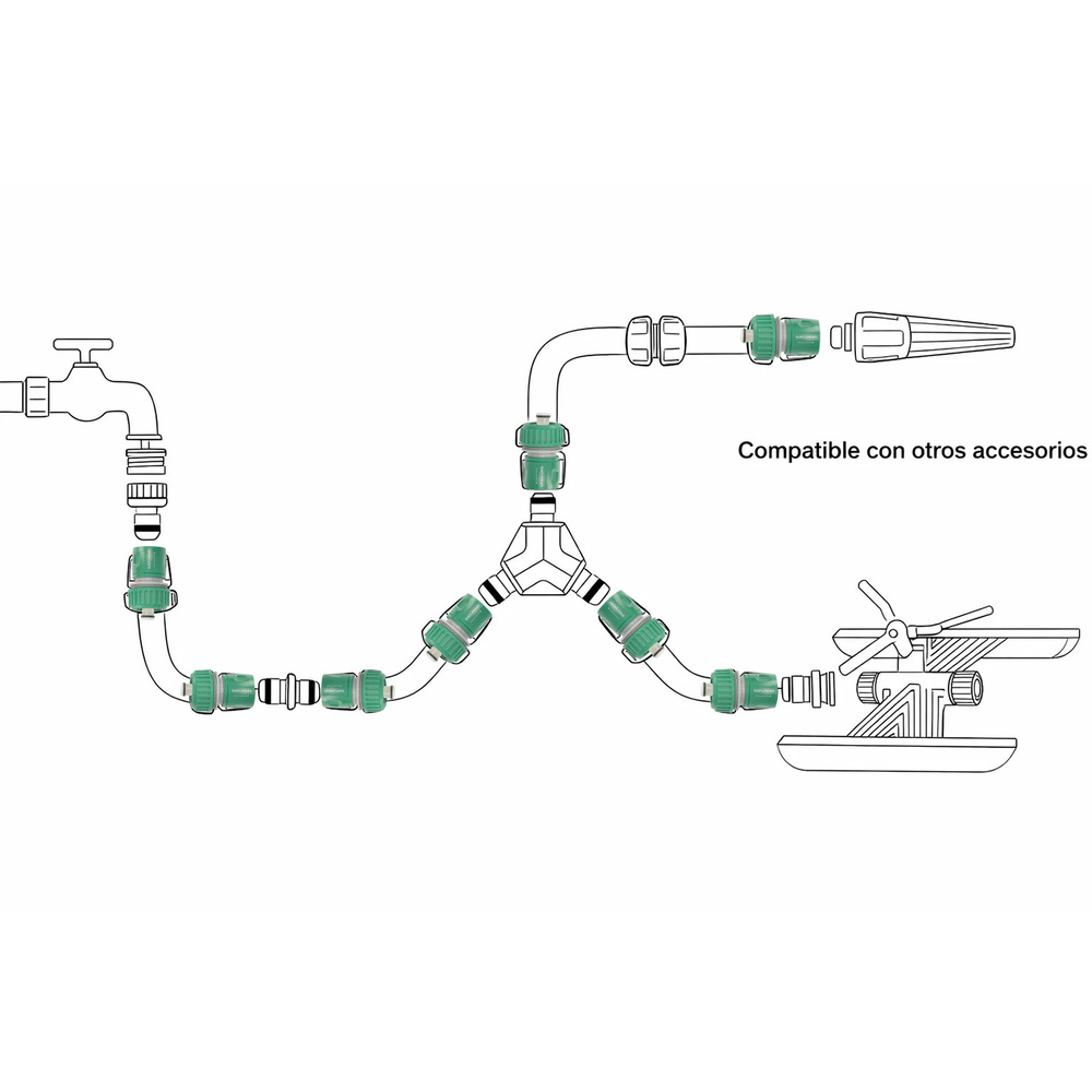 Conector Manguera Plastico 3/4 Con Stop  Blister