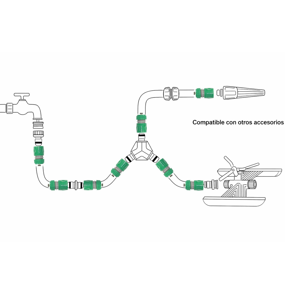 Conector Manguera Plastico 1/2 Con Stop  Blister