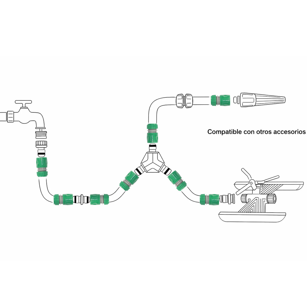 Conector Manguera Plastico 1/2 Blister