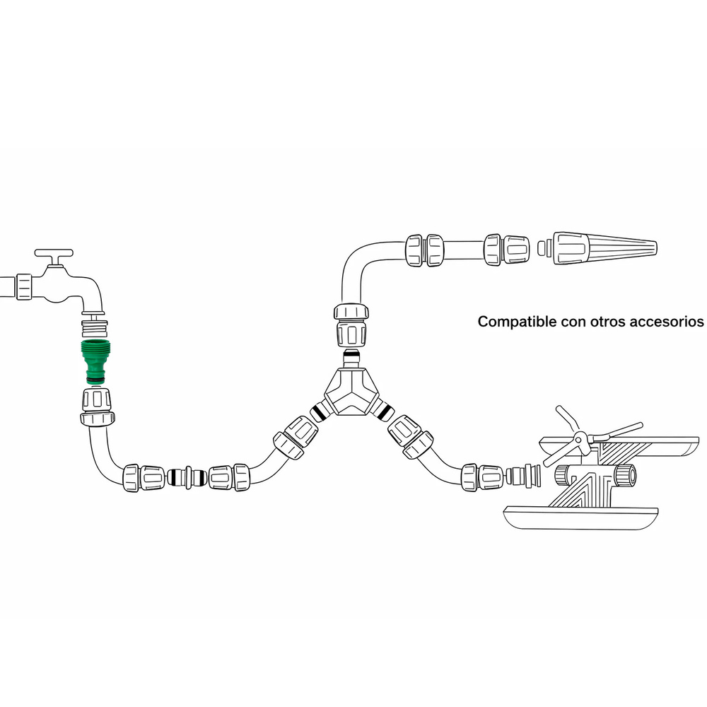 Adaptador Manguera Plastico 3/4 Macho Blister
