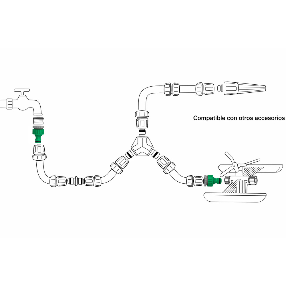 Adaptador Manguera Plastico 3/4 - 1/2