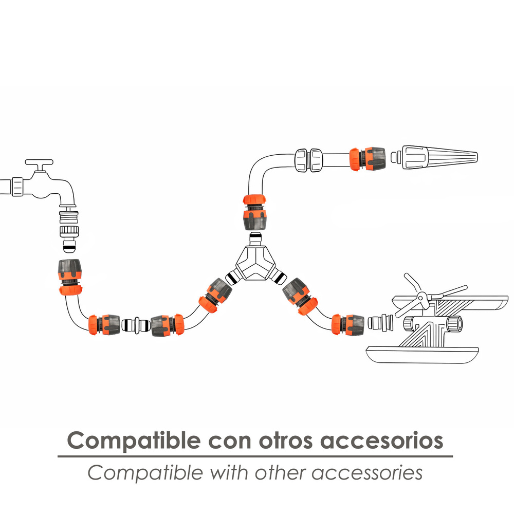 Conector Manguera Soft-Touch 1/2 Con Stop 