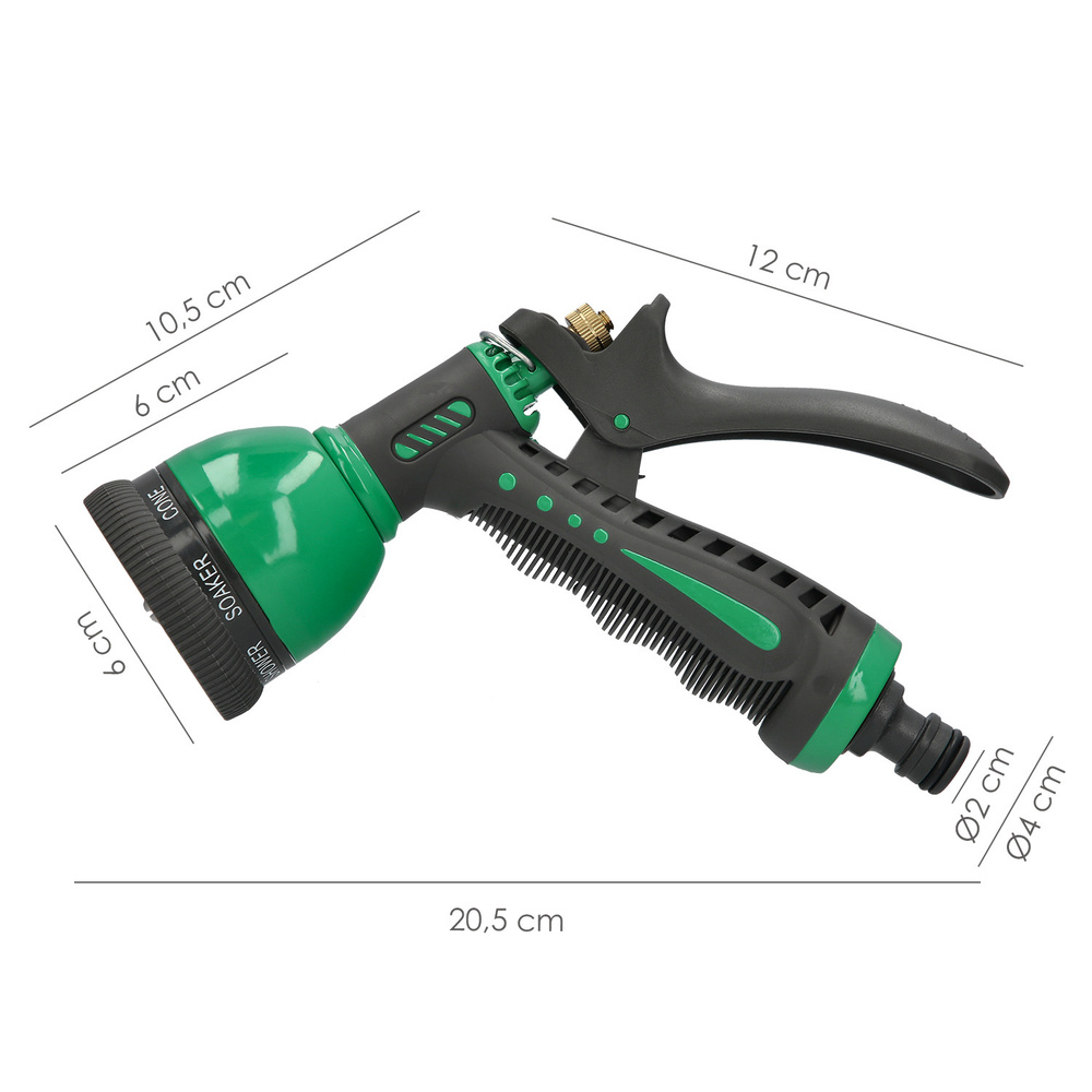 Pistola Riego Manguera Metal Plus 7 Posiciones 